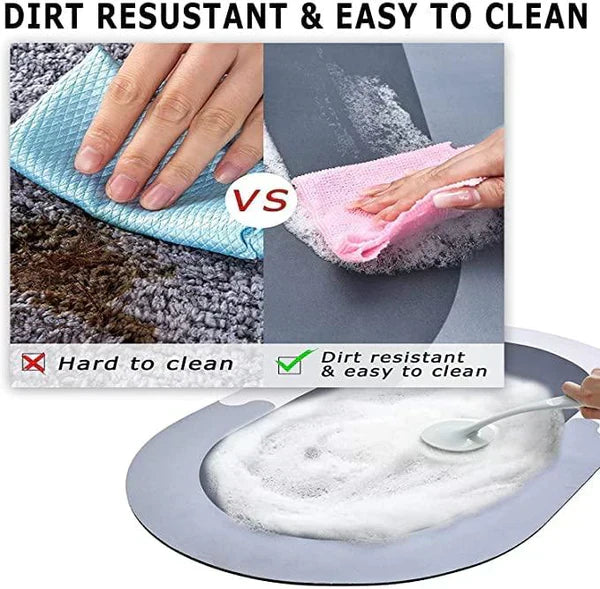 CUSHION MAT SUPER ABSORBENT SOFT CARPET, QUICK DRY DIRT BARRIER FOR HOME, OFFICE ( ROUND ) (40X60CM)