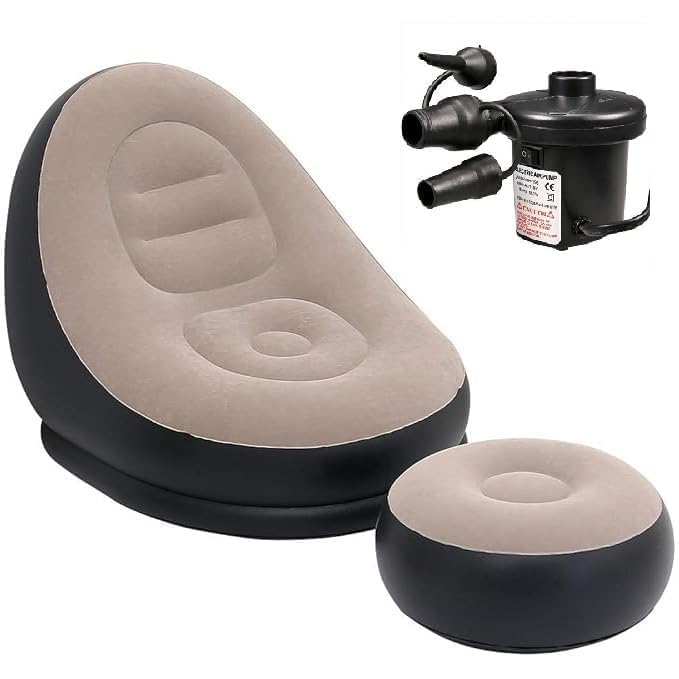 Daily Needs Inflatable Lounge Chair for Adults with footstool with air pump