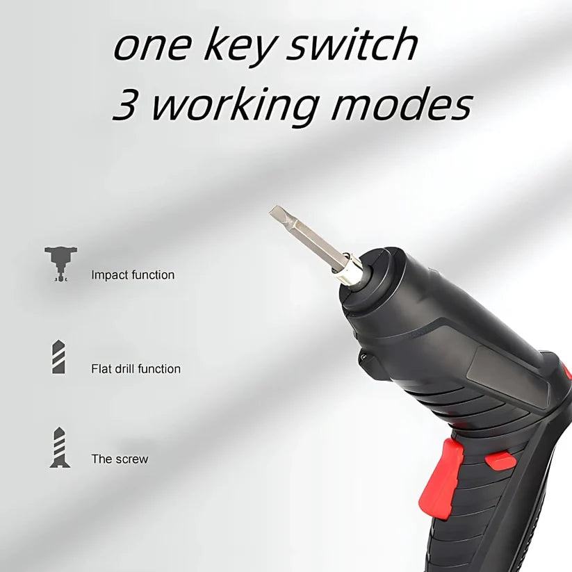 Electric Screwdriver-Drill Set Portable, Cordless USB-Rechargeable 44 Driver-bits