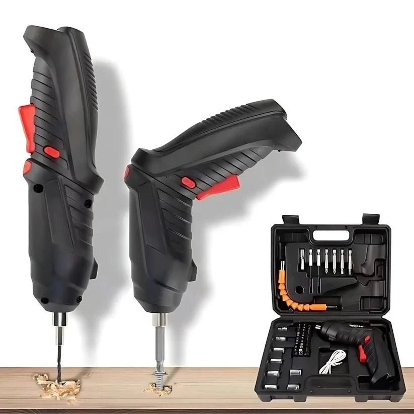 Electric Screwdriver-Drill Set Portable, Cordless USB-Rechargeable 44 Driver-bits