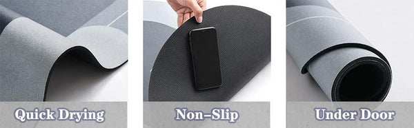 CUSHION MAT SUPER ABSORBENT SOFT CARPET, QUICK DRY DIRT BARRIER FOR HOME, OFFICE ( ROUND ) (40X60CM)