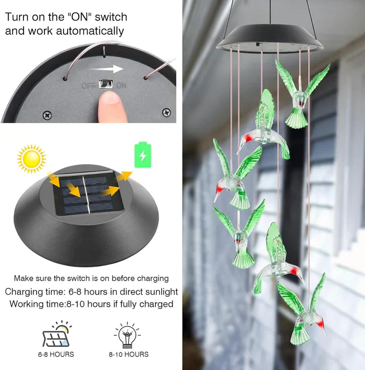 Solar light Hummingbirds Chime