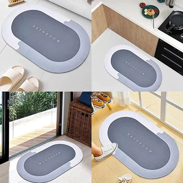 CUSHION MAT SUPER ABSORBENT SOFT CARPET, QUICK DRY DIRT BARRIER FOR HOME, OFFICE ( ROUND ) (40X60CM)