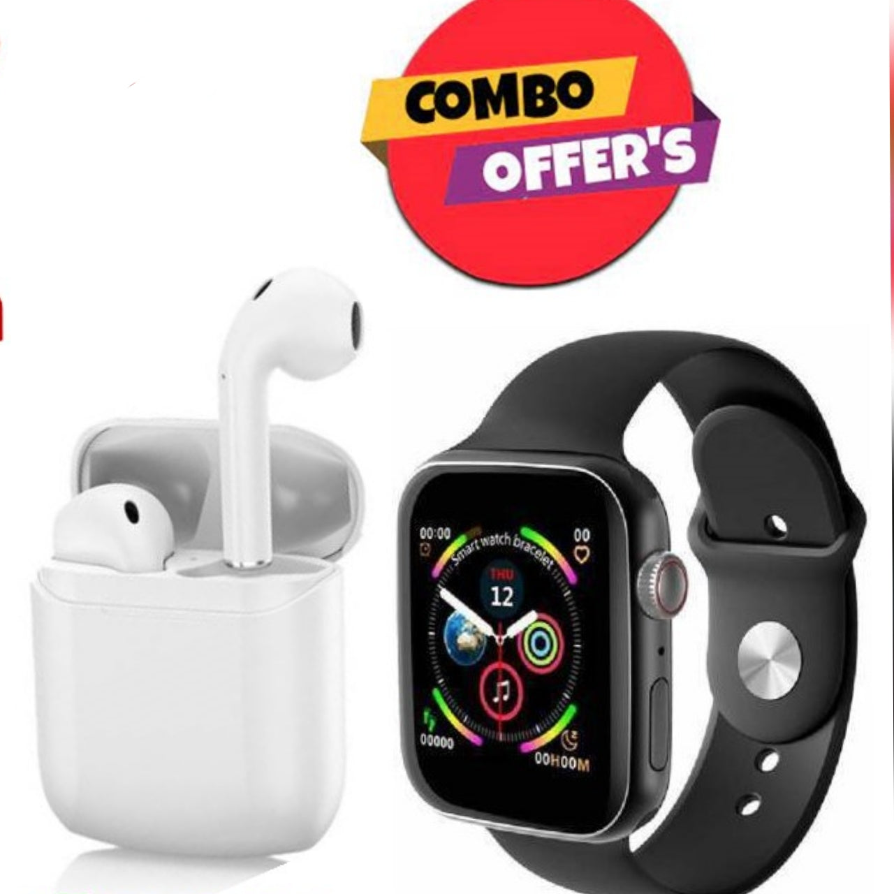 FitPro Smart Watch + I12 Earbuds Combo